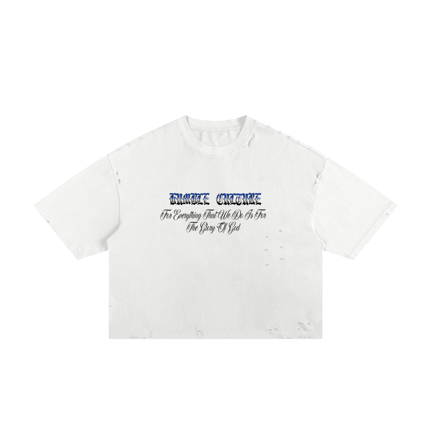 HUMBLE CULTURE JESUS IS KING Classic Frayed Boxy Tee - 250 GSM