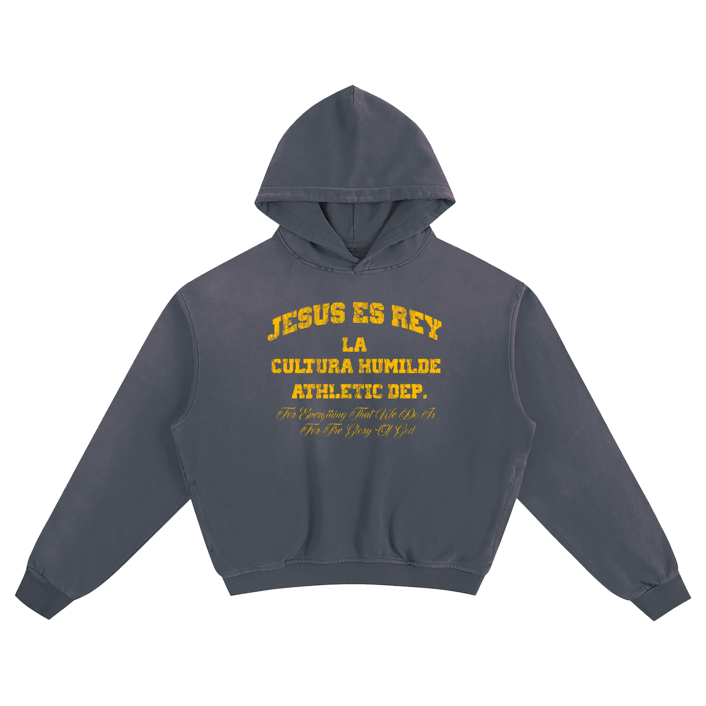 HUMBLE CULTURE JESUS ES REY DEBT FREE Sunfade Boxy Hoodie